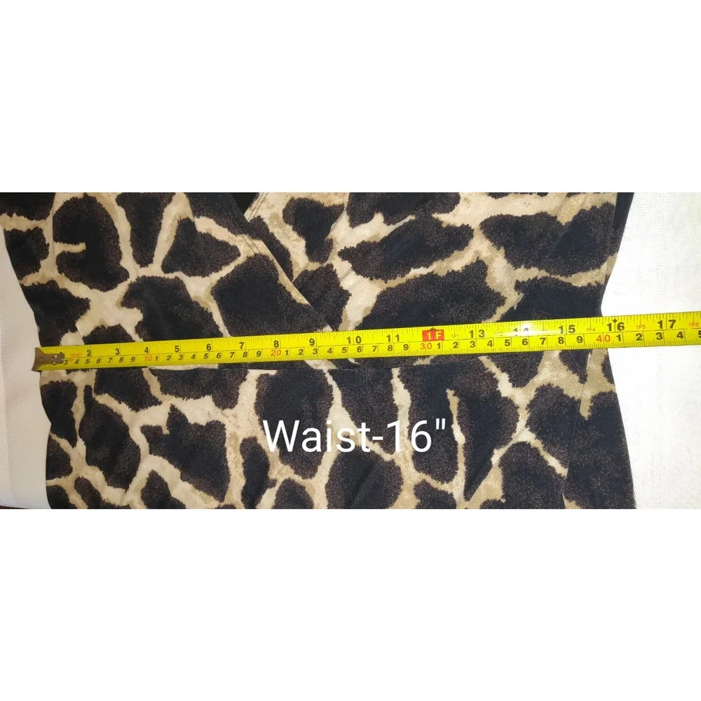 Style & Co Giraffe Print Dress Sz L Safari Pullover Stretchy Unlined Animal